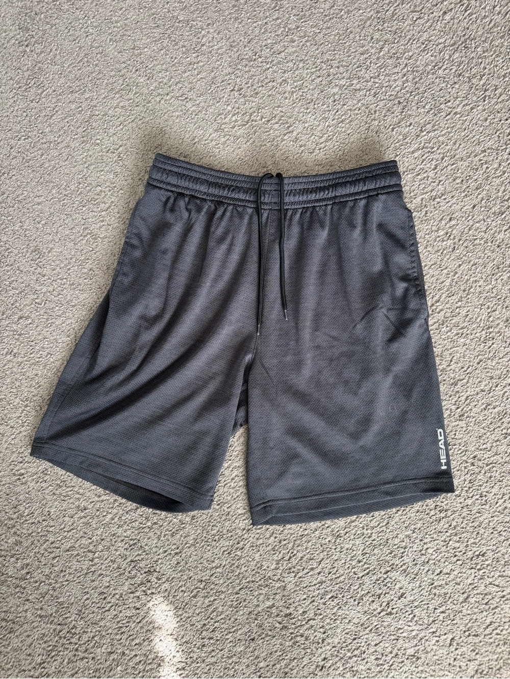 HEAD Men's Charcoal Athletic Mesh Shorts with Drawstring